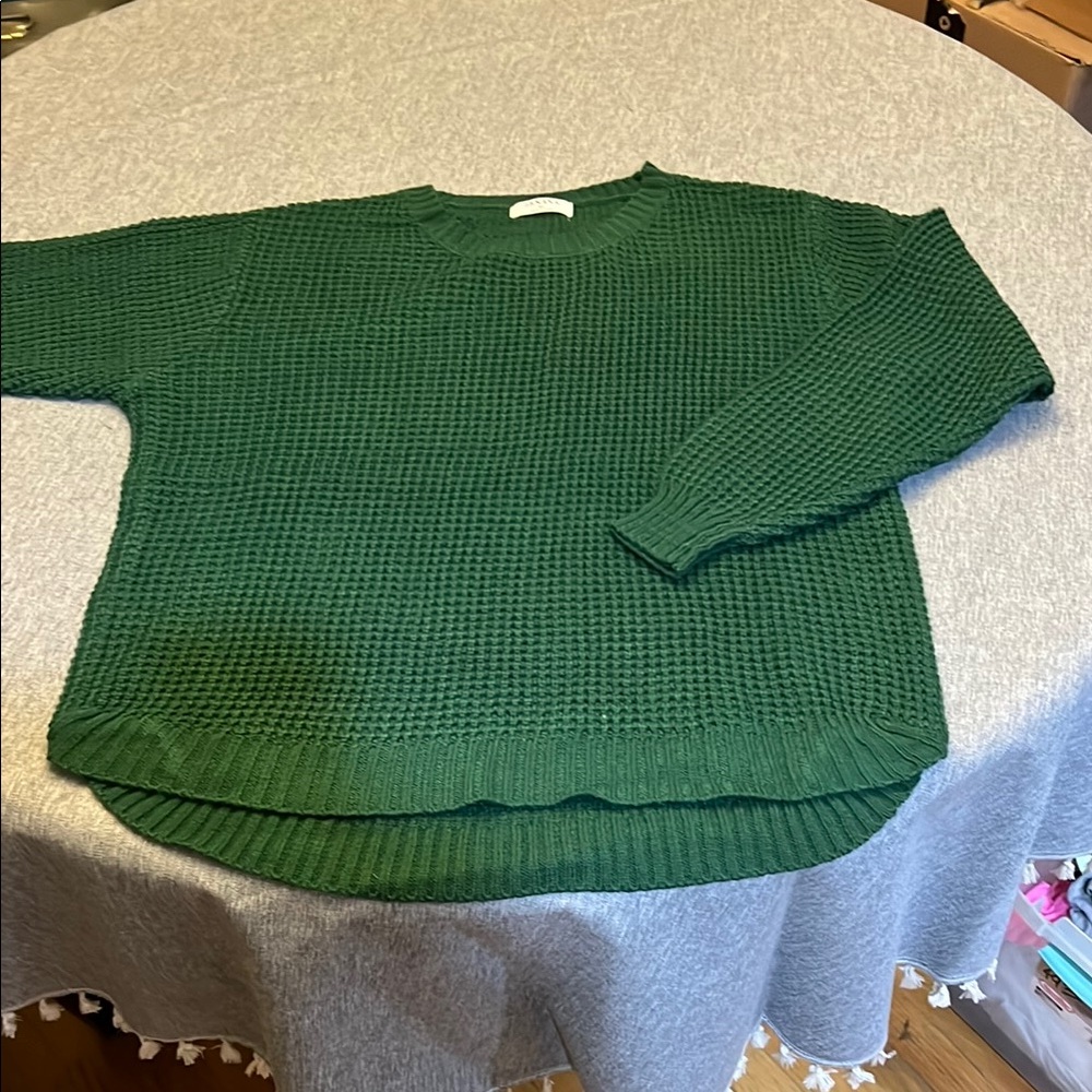 Zenana Outfitters Green Crew Neck Sweater
